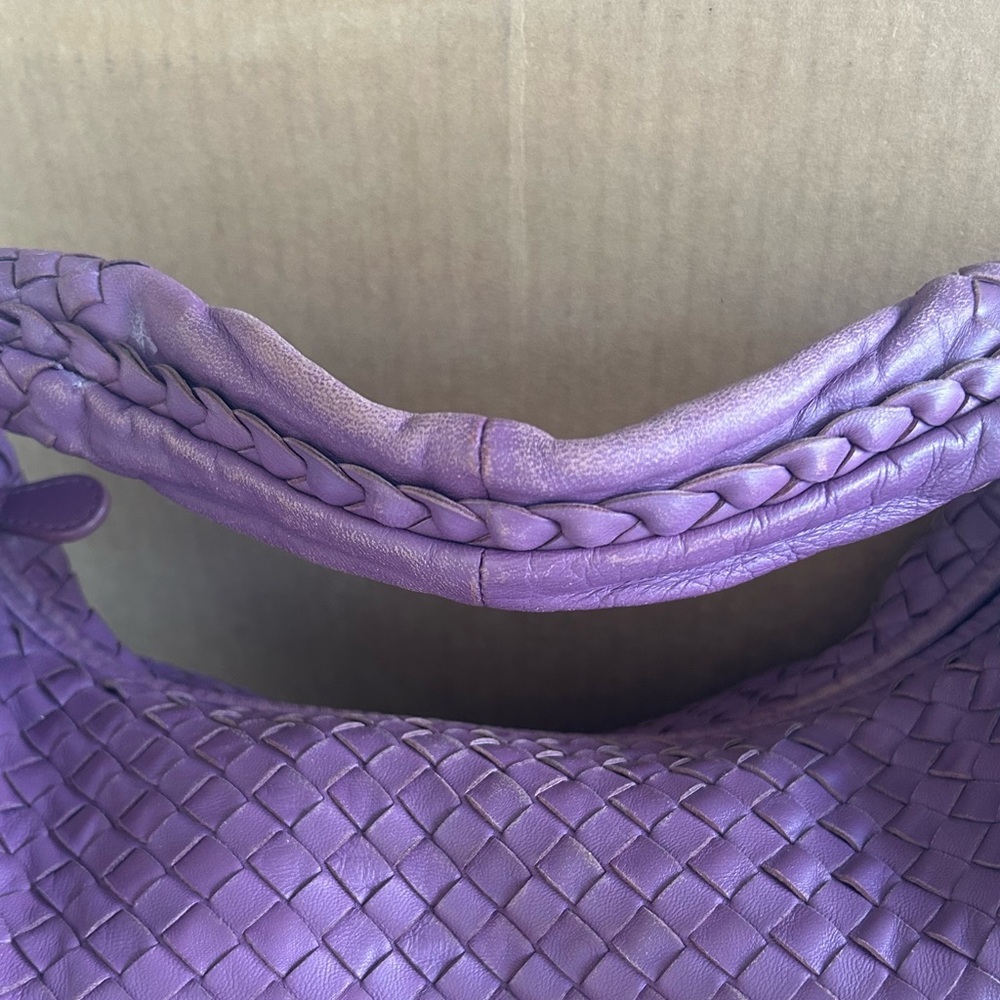Pre Loved Bottega Veneta Leather Women Purple Hobo Bag - Picture 8 of 9